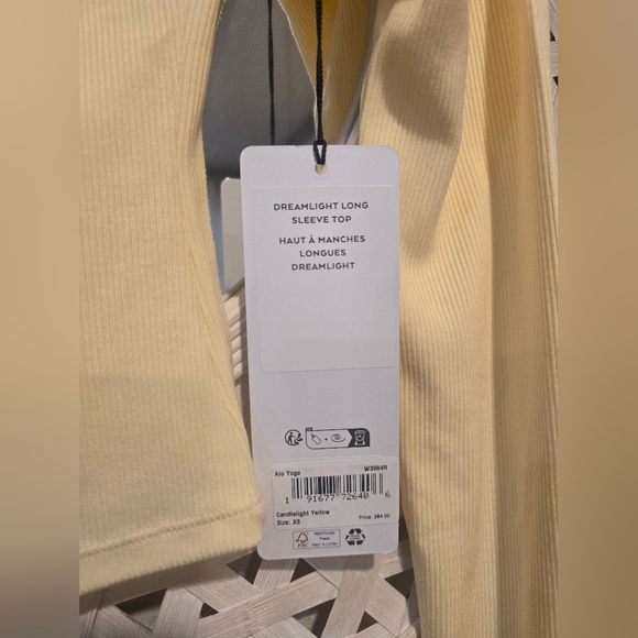 Alo Yoga Dreamlight Long Sleeve Top Best Seller XS Candlelight Yellow - Picture 8 of 12